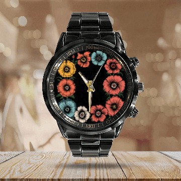 Discover I Will Give You Rest - Christian Floral Design Calendar Steel Band Watch