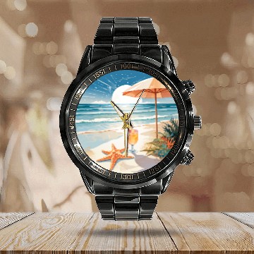 Discover Tropical Cocktail Party Calendar Steel Band Watch