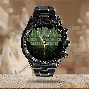 Discover Whats Lunch in Sandwich Massachusetts Pun MA Joke Calendar Steel Band Watch
