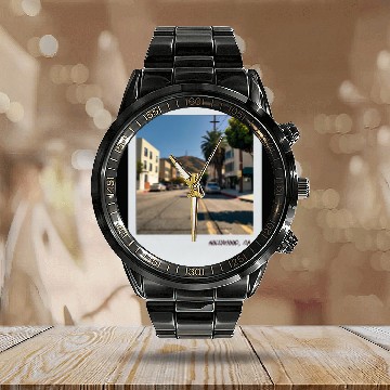 Discover Mono Enterprises "Travels" Hollywood #3 Calendar Steel Band Watch