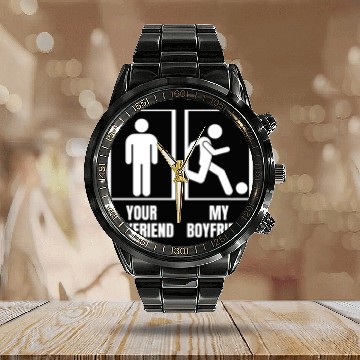 Discover Soccer Your Boyfriend My Boyfriend Funny Calendar Steel Band Watch