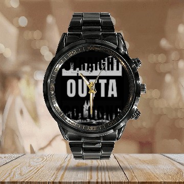 Discover straight outta cologne koeln köln germany Calendar Steel Band Watch