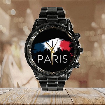 Discover Paris Calendar Steel Band Watch by Independent Artist - Buy Online