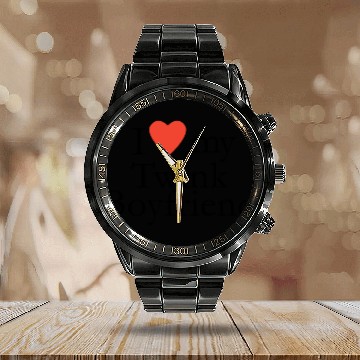 Discover I Love My Twink Boyfriend Calendar Steel Band Watch