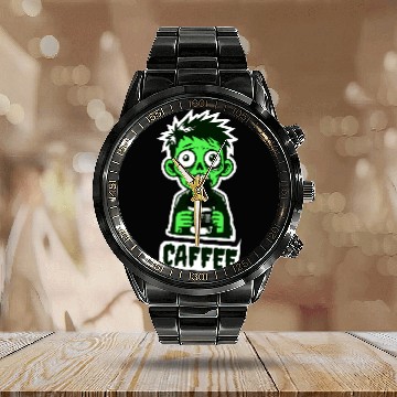 Discover Zombie Coffee Lovers Calendar Steel Band Watch