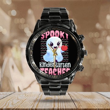 Discover Kindergarten Teacher Spooky Kindergarten Teacher Calendar Steel Band Watch