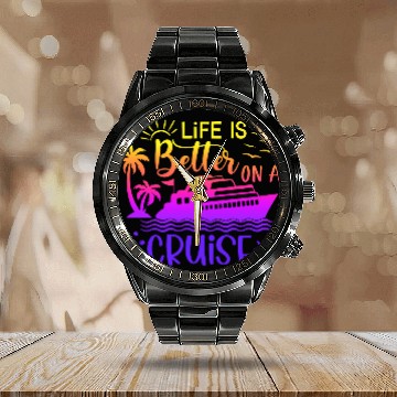 Discover Escape every day life is belle on a cruise Calendar Steel Band Watch