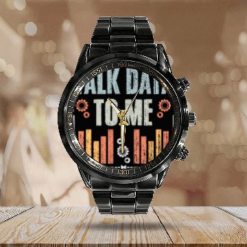 Discover Talk Data To Me Retro Data Science Deep Learning Calendar Steel Band Watch