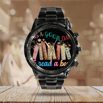 Discover Book Lover It's a Good Day to Read a book Teacher Calendar Steel Band Watch