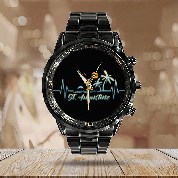 Discover Augustine Florida Souvenir Spring Break Calendar Steel Band Watch
