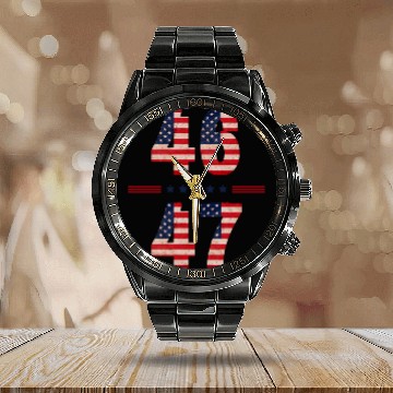 Discover 46 will be the 47th President of merica Calendar Steel Band Watch