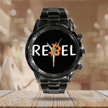 Discover Bitcoin Rebel Cryptocurrency Enthusiast Calendar Steel Band Watch