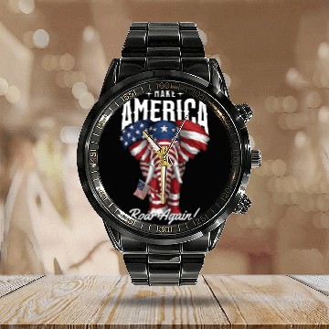 Discover Republican Make America Roar Again Election 2024 Calendar Steel Band Watch