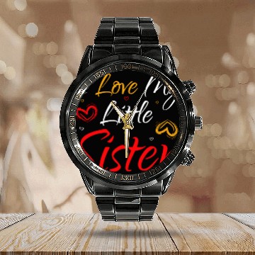 Discover I Love My Little Sister Calendar Steel Band Watch