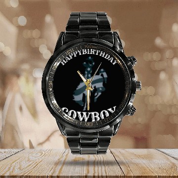 Discover Cowboy birthday Calendar Steel Band Watch
