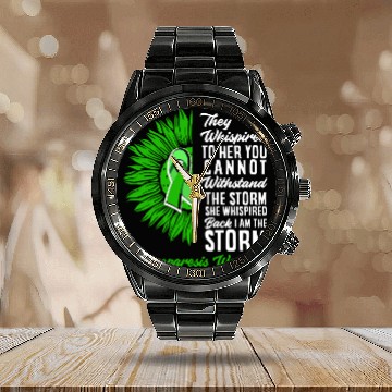 Discover Motivational Storm Gastroparesis Awareness Calendar Steel Band Watch