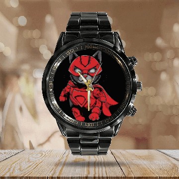 Discover iron cat super hero Calendar Steel Band Watch