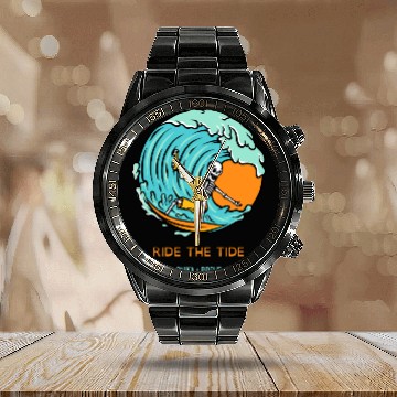 Discover RIDE THE TIDE ONIKA + ROGUE Calendar Steel Band Watch