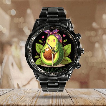 Discover Mother's Day Avocado Lover Mamacado Calendar Steel Band Watch