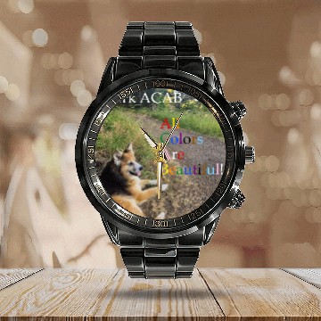 Discover I bark ACAB Calendar Steel Band Watch