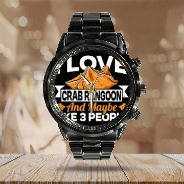 Discover I Love Crab Rangoon And Maybe 3 People Calendar Steel Band Watch