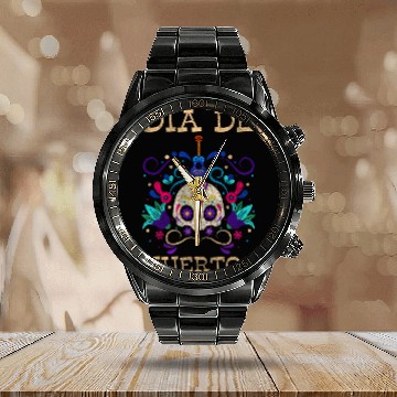 Discover Holiday Halloween Commemoration Calendar Steel Band Watch