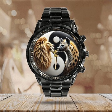 Discover Lion & Hyena - Yin-Yang Calendar Steel Band Watch