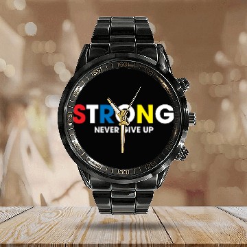 Discover strong never give up Calendar Steel Band Watch