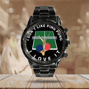 Discover I Love Ping Pong Funny Ping Pong Player Calendar Steel Band Watch