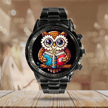 Discover If you need me Owl be Reading Cute Owl Calendar Steel Band Watch