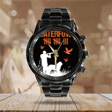 Discover Funny Waterfowl Hunting Score Card Duck Hunting Calendar Steel Band Watch
