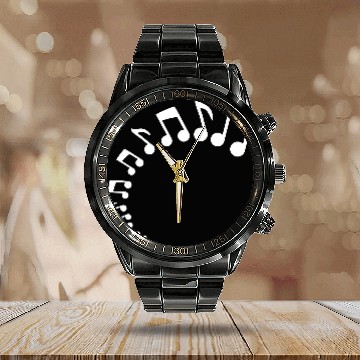 Discover Many music nout Half Circle Musical Sound Love Calendar Steel Band Watch