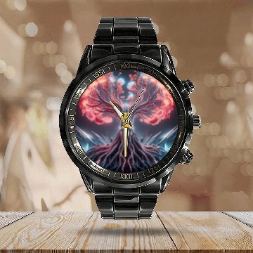 Discover Biomechanical Blossom Calendar Steel Band Watch