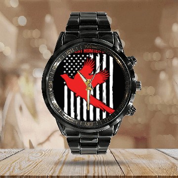 Discover 4th Of July US Flag Best Hunter Pheasant Hunting Calendar Steel Band Watch