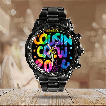 Discover Cousin 2024 Vacation Family Trip Calendar Steel Band Watch