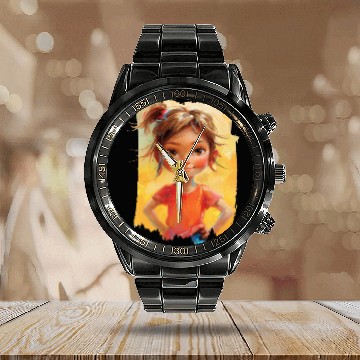 Discover confidence with bold paint strokes and fearless Calendar Steel Band Watch