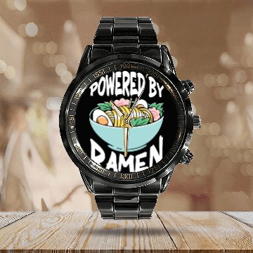 Discover Powered By Ramen Anime Japanese Soup Cup Noodle Calendar Steel Band Watch
