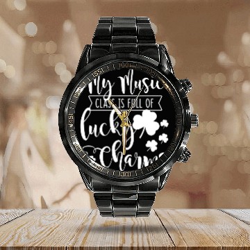 Discover Womens Music Teacher Saint Patricks Day Funny Calendar Steel Band Watch