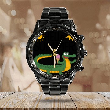 Discover Hello Summer Calendar Steel Band Watch