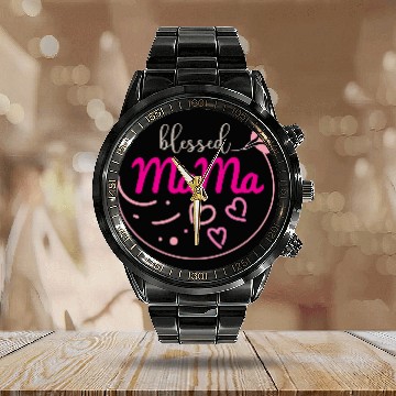 Discover Blessed Mama Calendar Steel Band Watch