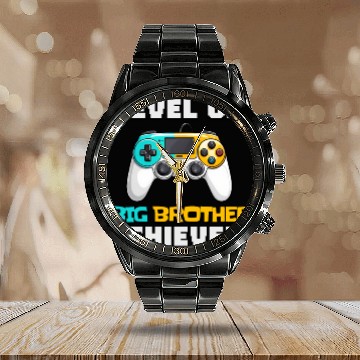 Discover Funny Big Brother Level Up Calendar Steel Band Watch