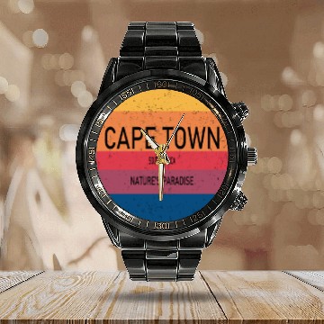 Discover Cape Town Souvenir Nature's Paradise Calendar Steel Band Watch