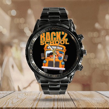Discover Back to School Fun! Calendar Steel Band Watch