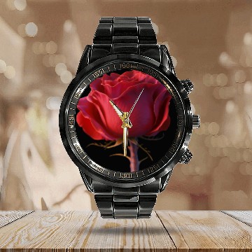 Discover the rose nature design Calendar Steel Band Watch