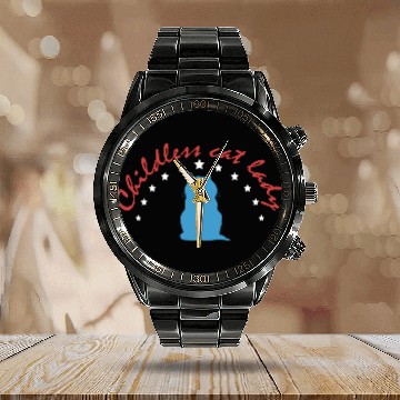Discover Vintage And Retro Funny Childless Cat Lady Calendar Steel Band Watch
