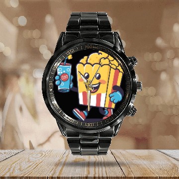 Discover Popcorn and Soda: Moments of Joy Calendar Steel Band Watch