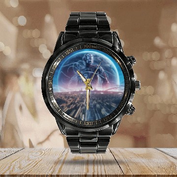 Discover Future Vision - AI Adventure Smarter Life Calendar Steel Band Watch