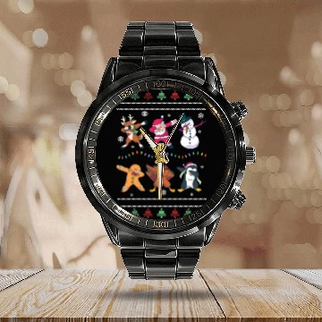Discover Dabbing Santa Elf Friends Christmas Dancing Xmas Calendar Steel Band Watch