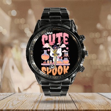 Discover Halloween Chemistry Teacher Too Cute To Spook Cat Calendar Steel Band Watch