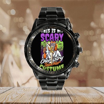 Discover Halloween Chemistry Teacher Scary Teacher Costume Calendar Steel Band Watch